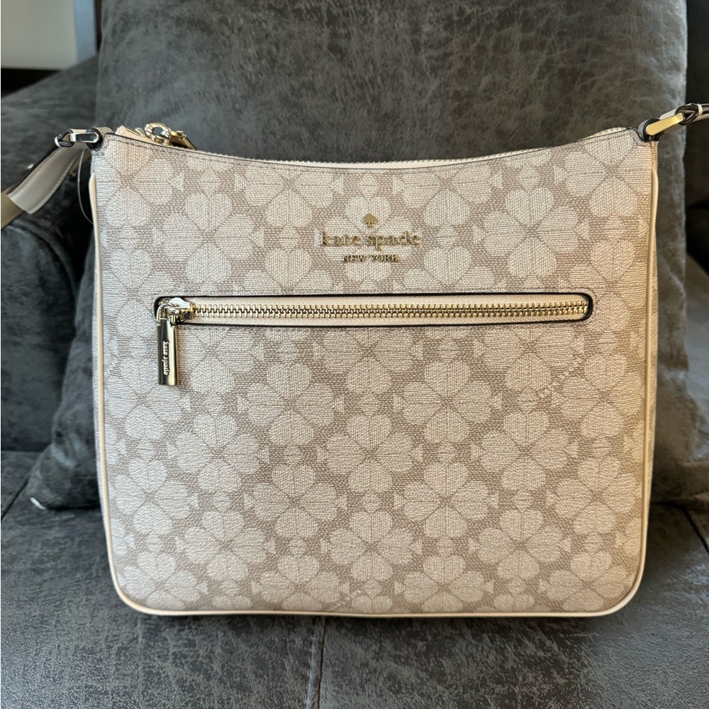 Kate Spade Flower PVC Crossbody Bag Beige